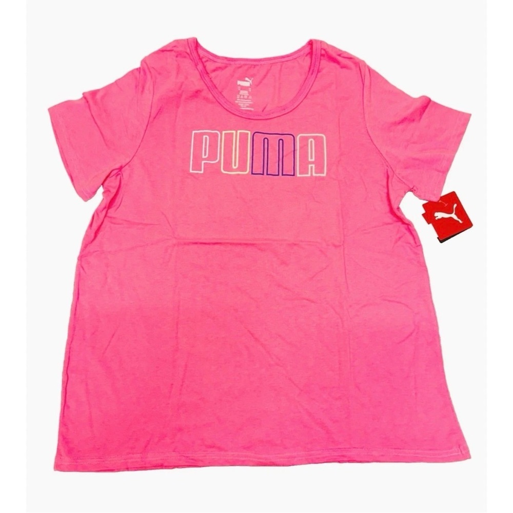 Puma Light Pink Logo Crew Tee 2X NWT
